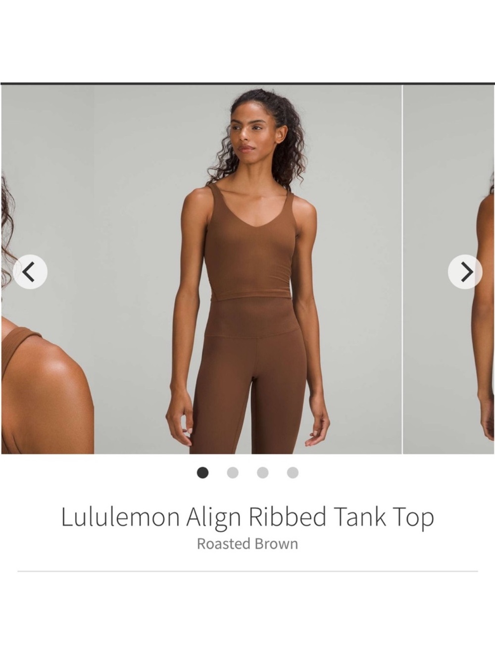 Lululemon Align Ribbed Tank Top Roasted Brown Sz 6